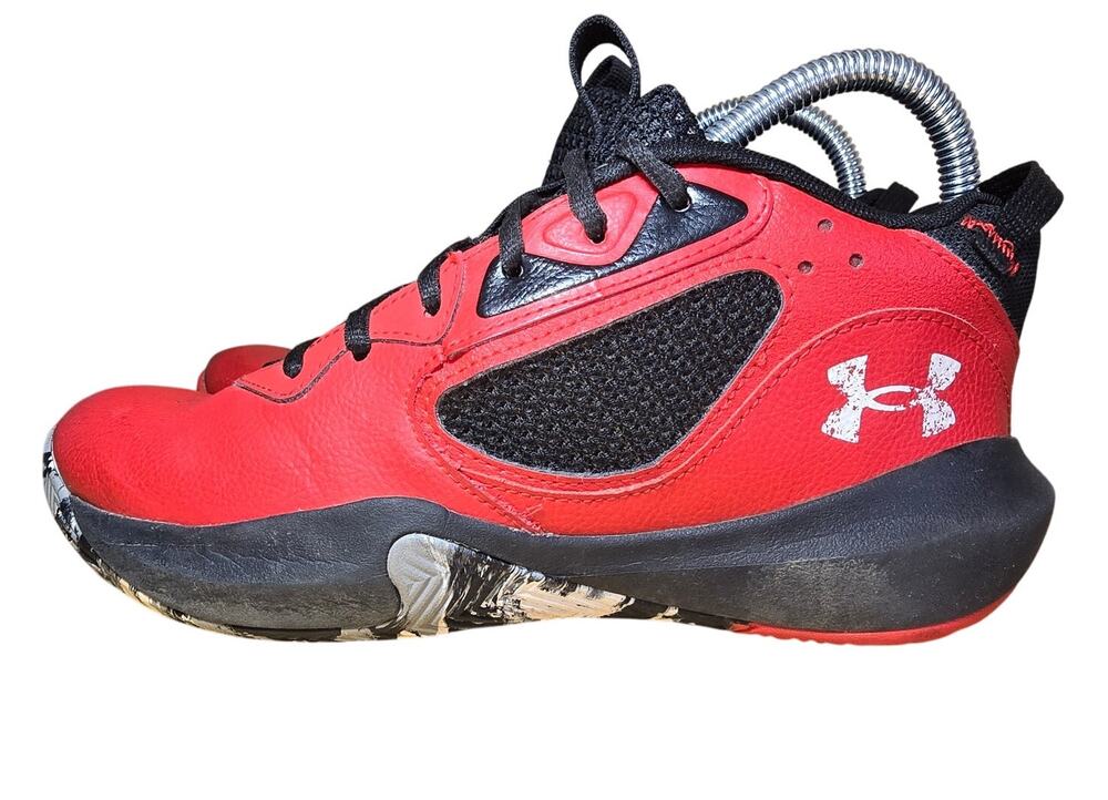 Under Armour Shoes Youth 7 Red Blue UA Lockdown 6 Basketball 3025616-600